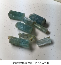 Image Of Natural Medium-polished Blue Aquamarine Crystal.Aquamarine (from Latin: Aqua Marina -