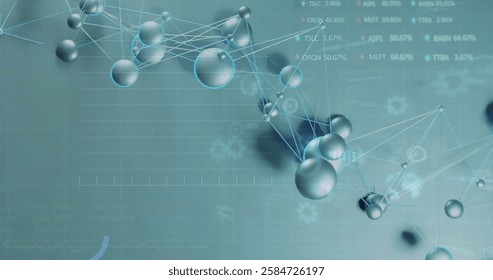Image of network of connections with circles over data processing on grey background. Global science, connections and digital interface concept digitally generated image. - Powered by Shutterstock - Get 15% off with code: PIKWIZARD15