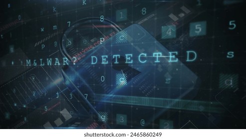 Image of network of connections with padlock security icons over binary coding. Global internet security data processing and technology concept digitally generated image.