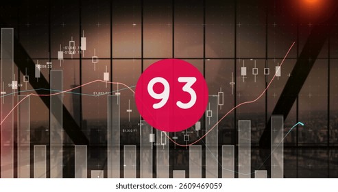 Image of numbers changing over statistics and data processing. global social media, connections, digital interface, technology and networking concept digitally generated image.