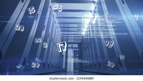 Image of numbers changing over tech room with computer servers. global technology data processing concept digitally generated image. - Powered by Shutterstock - Get 15% off with code: PIKWIZARD15
