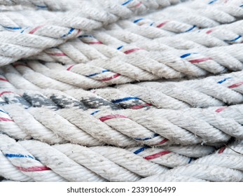 the image of nylon rope close-up view