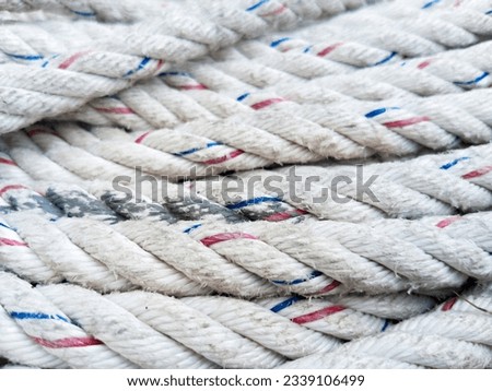the image of nylon rope close-up view