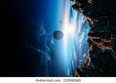Image of outer space. . Mixed media - Shutterstock ID 2139583685