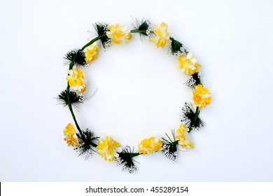 Image Of Paper Flower Crown On White Background