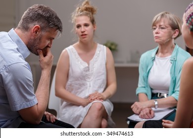 Image Of People During Cancer Support Group Session