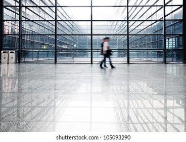 Image Of People Silhouettes At Morden Office Building