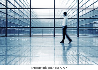 Image Of People Silhouettes At Morden Office Building