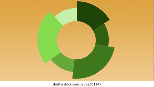 Image of pie chart statistics and digital data processing over orange background. Global connections, computing and data processing concept digitally generated image.