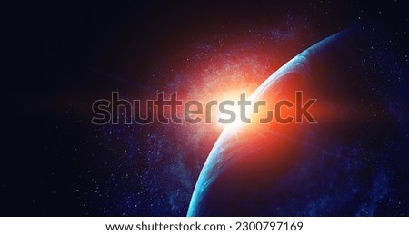 Image of planet in outer space.