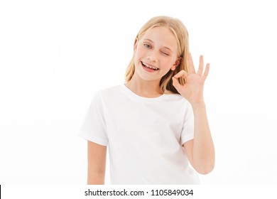 Image Pretty Cute Girl Standing Isolated Stock Photo 1105849034 ...