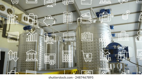 Image of processor socket over refinery. Global business, finances, data processing and digital interface concept digitally generated image.