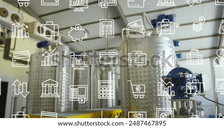 Image of processor socket over refinery. Global business, finances, data processing and digital interface concept digitally generated image.