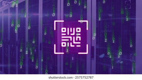 Image of qr code, binary coding and data processing over computer servers. Global connections, computing and data processing concept digitally generated image. - Powered by Shutterstock - Get 15% off with code: PIKWIZARD15