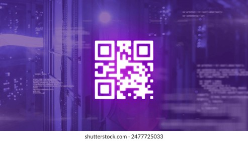 Image of qr code over digital interface, copy space. global data processing, technology and connections concept digitally generated image - Powered by Shutterstock