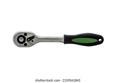 Image of a ratchet wrench for socket heads on a white background 