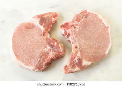 Image Of Raw Pork Center Pork Chop With Bone-in