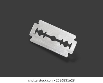 The image is a razor blade isolated black background. The additional prompt mentions a razor blade