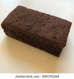 Image Of Rectangular Brownie Cake With White Background