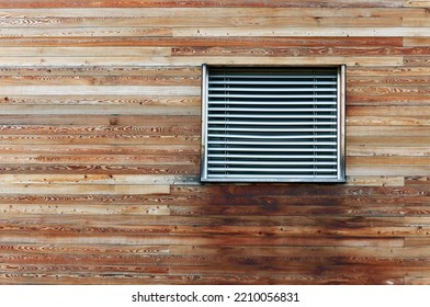 Image Of A Rectangular Window On A Wooden Wall 