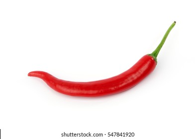 An image of red chilly pepper on white background