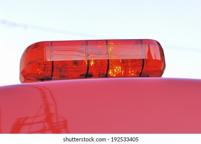 An Image Of Red Light Of The Fire Engine