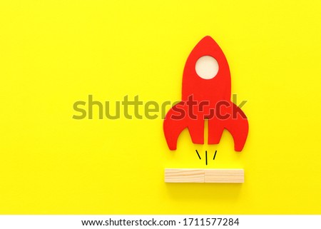 image of red rocket as idea concept
