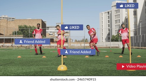Image of red text level up over people in meeting. Sport and competition concept digitally generated image.