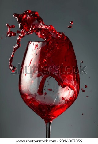 An image of red wine being splashed into a glass. A short exposure froze the liquid in motion.