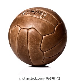 image of retro leather soccer ball