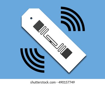 Image Of RF ID (Radio Frequency Identification) Tag Used In Distribution Industry. Each Tagged Item Is Automatically Identified By Its Radio Frequency.