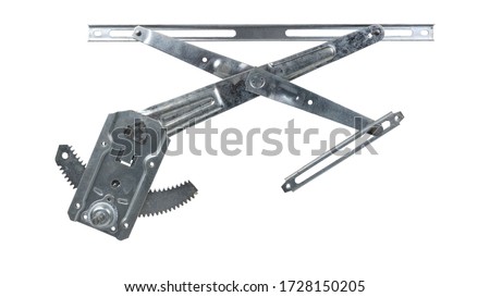 Image of right manual window regulator car part isolated on white background