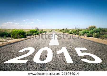 An image of a road to the horizon with text 2015