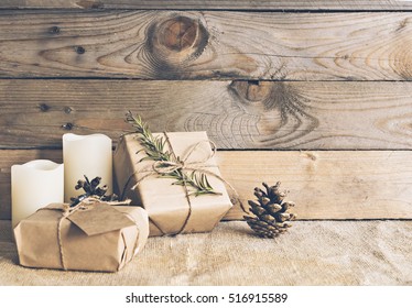 Image Of Rustic Christmas Scene.