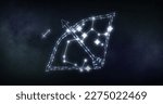 Image of sagittarius sign with stars on black background. Zodiac signs, stars and horoscop concept digitally generated image.