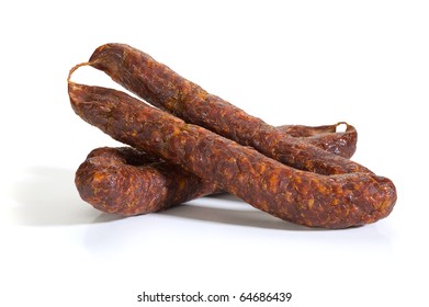 Image Of A Sausage Studio Isolated On White Background