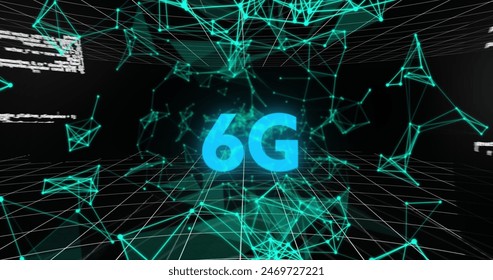 Image of scope scanning, 6g text, network of connections and data processing. Global networks, computing and data processing concept digitally generated image. - Powered by Shutterstock - Get 15% off with code: PIKWIZARD15