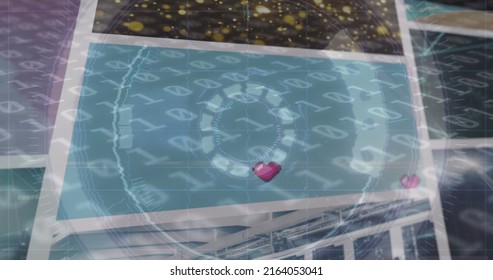 Image of scope scanning, binary coding and data processing on screens. global connections, data processing and digital interface concept digitally generated image. - Powered by Shutterstock - Get 15% off with code: PIKWIZARD15