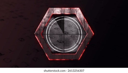 Image of scope scanning and data processing over black background. global data processing, connections and digital interface concept digitally generated image.
