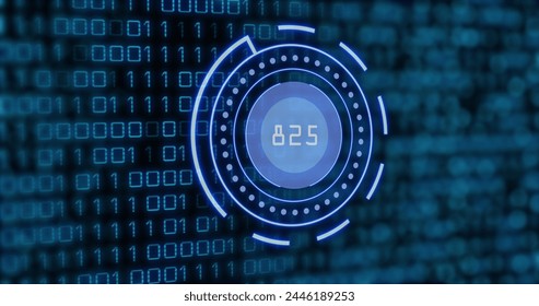 Image of scope scanning with numbers and binary coding processing. Global data processing and digital interface concept digitally generated image. - Powered by Shutterstock - Get 15% off with code: PIKWIZARD15