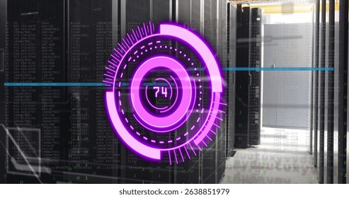 Image of scope scanning with numbers and binary coding processing over computer servers. Global data processing and digital interface concept digitally generated image. - Powered by Shutterstock - Get 15% off with code: PIKWIZARD15