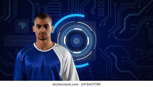 Image of scopes scanning and data processing with basketball player. global sports, competition technology and digital interface concept digitally generated image. - Powered by Shutterstock