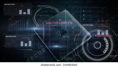 Image of security padlock over data processing on dark background. global communication and data security concept digitally generated image. - Powered by Shutterstock - Get 15% off with code: PIKWIZARD15