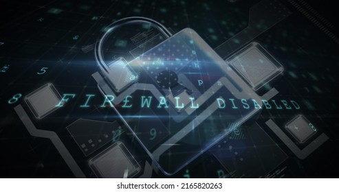 Image of security padlock over data processing on dark background. global communication and data security concept digitally generated image.