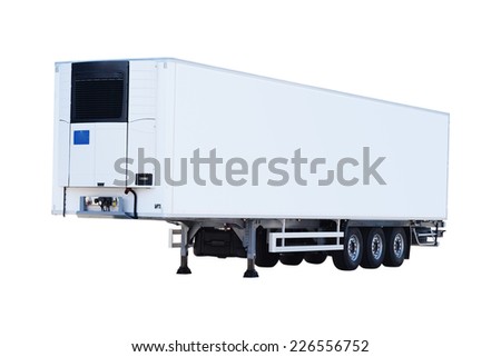 image of semitrailer under the white background