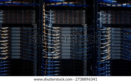 Image of server racks located within a data center, which are designed for high-performance computing and artificial intelligence applications.