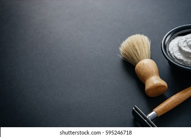 image of shaving tools : brush, foam, shaver.  - Powered by Shutterstock