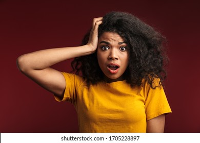 Image Shocked Emotional Confused Young African Stock Photo 1705228897 ...