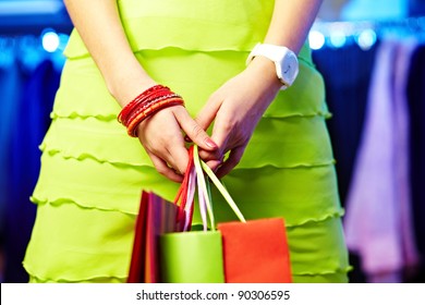 Image Shopaholic Hands Three Shopping Bags Stock Photo 90306595 ...