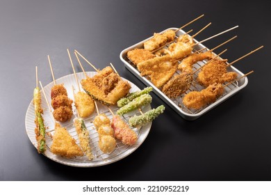 Image Shot Of Assorted Kushikatsu